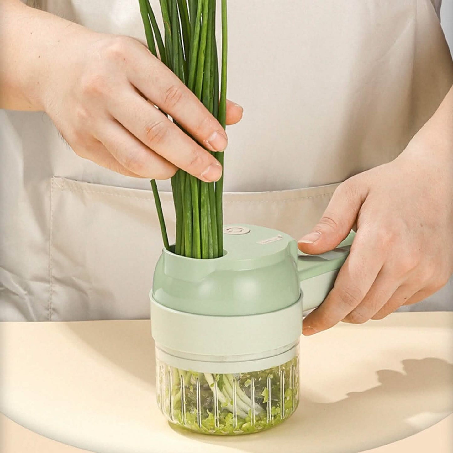 4-in-1 Handheld Electric Vegetable Chopper, Grinder, Slicer and Dicer Kitchen Tools & Gadgets - Tophatter Daily Deals