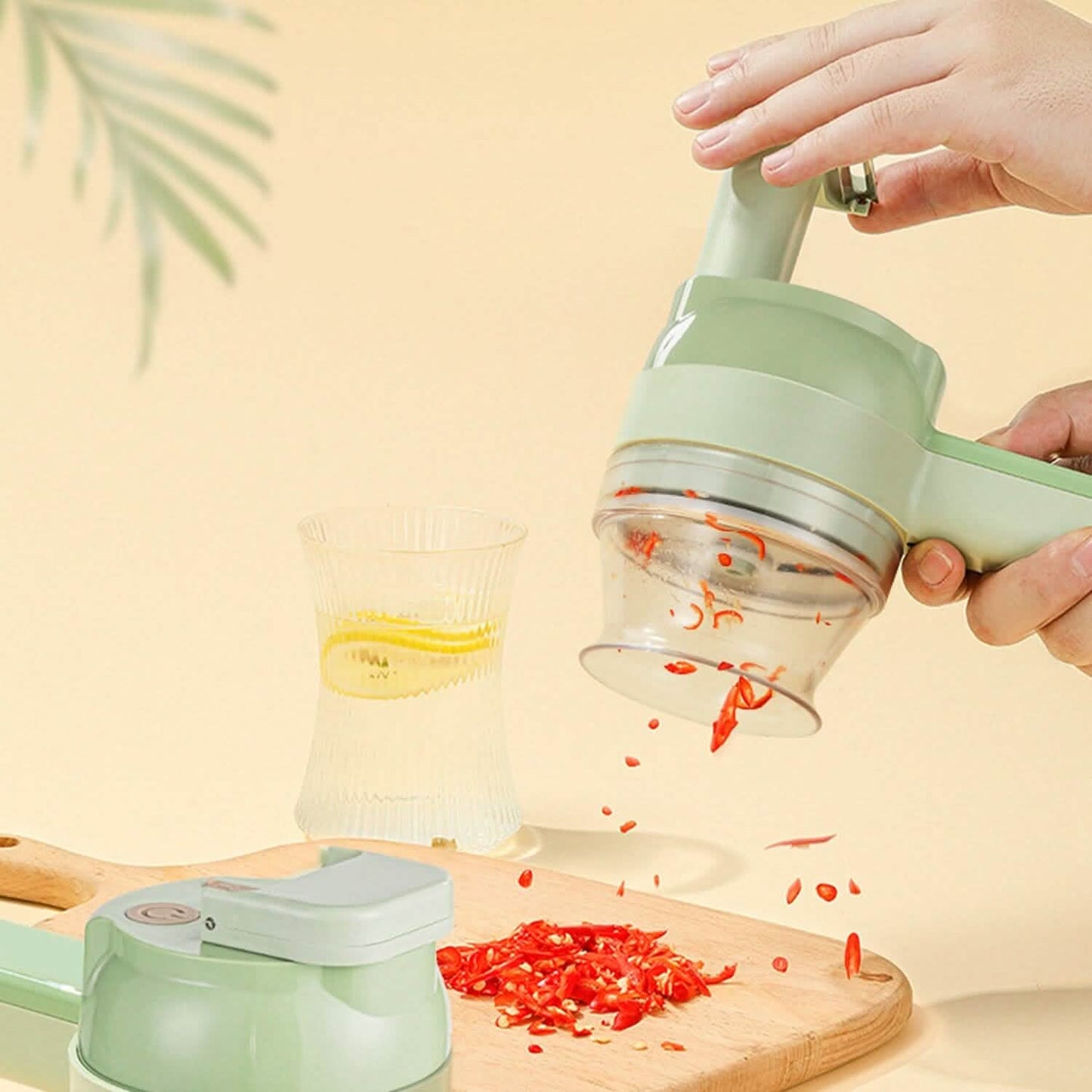 4-in-1 Handheld Electric Vegetable Chopper, Grinder, Slicer and Dicer Kitchen Tools & Gadgets - Tophatter Daily Deals