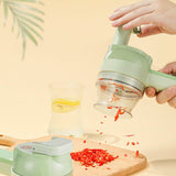 4-in-1 Handheld Electric Vegetable Chopper, Grinder, Slicer and Dicer Kitchen Tools & Gadgets - Tophatter Daily Deals