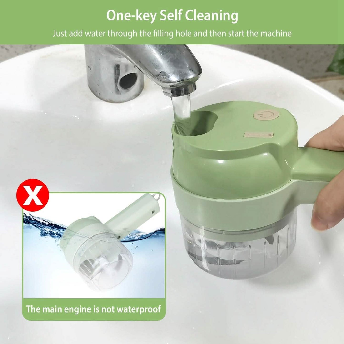 4-in-1 Handheld Electric Vegetable Chopper, Grinder, Slicer and Dicer Kitchen Tools & Gadgets - Tophatter Daily Deals