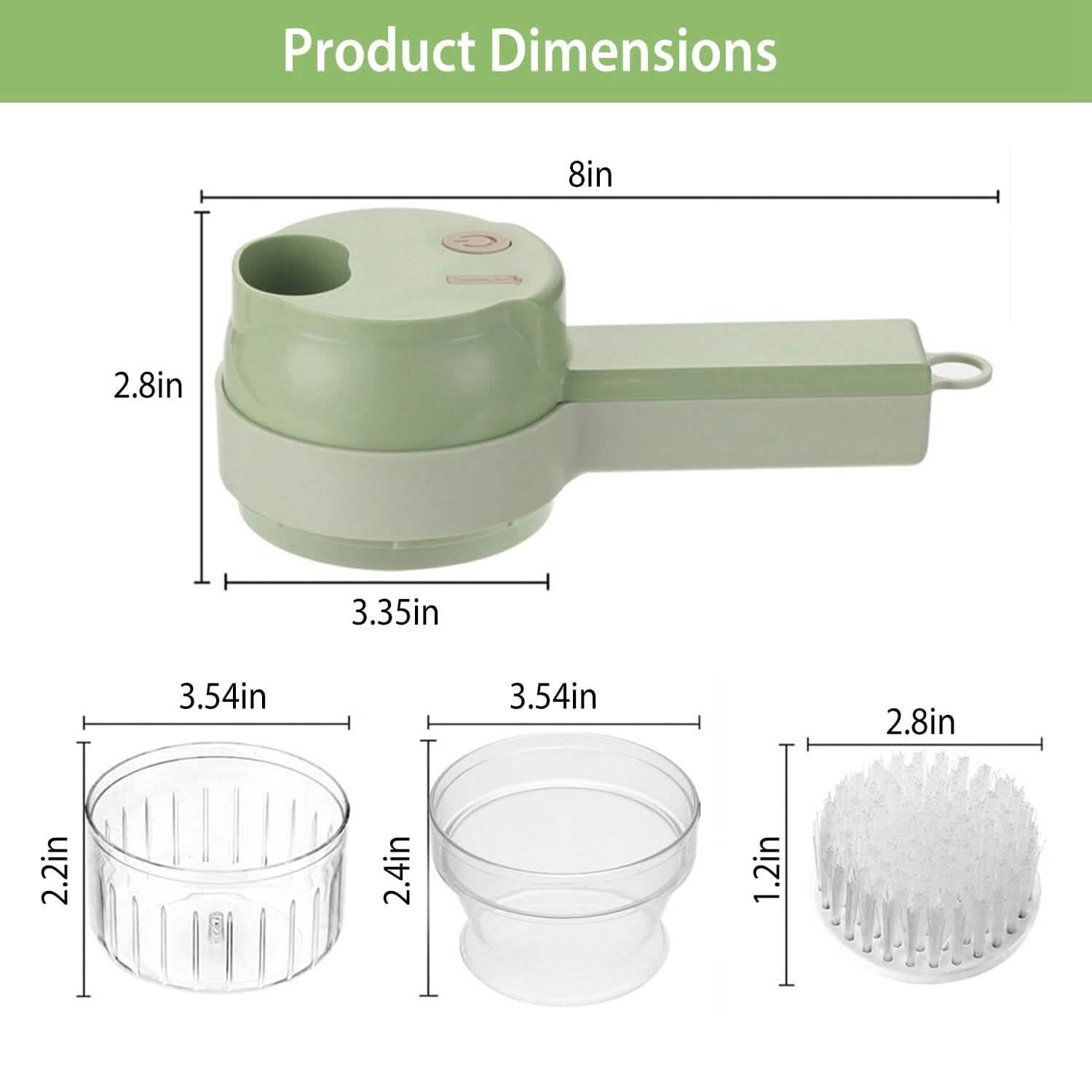 4-in-1 Handheld Electric Vegetable Chopper, Grinder, Slicer and Dicer Kitchen Tools & Gadgets - Tophatter Daily Deals
