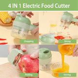 4-in-1 Handheld Electric Vegetable Chopper, Grinder, Slicer and Dicer Kitchen Tools & Gadgets - Tophatter Daily Deals