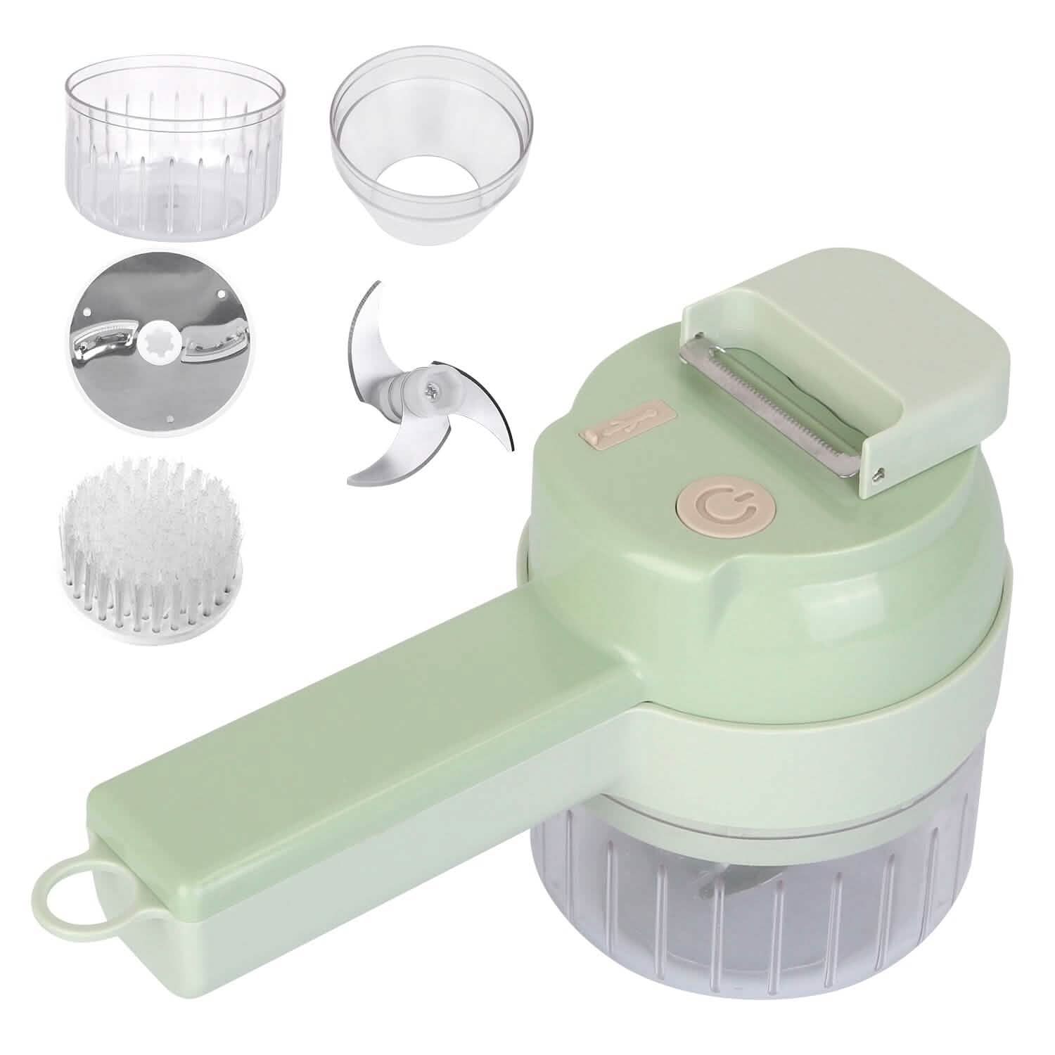 4-in-1 Handheld Electric Vegetable Chopper, Grinder, Slicer and Dicer Kitchen Tools & Gadgets - Tophatter Daily Deals