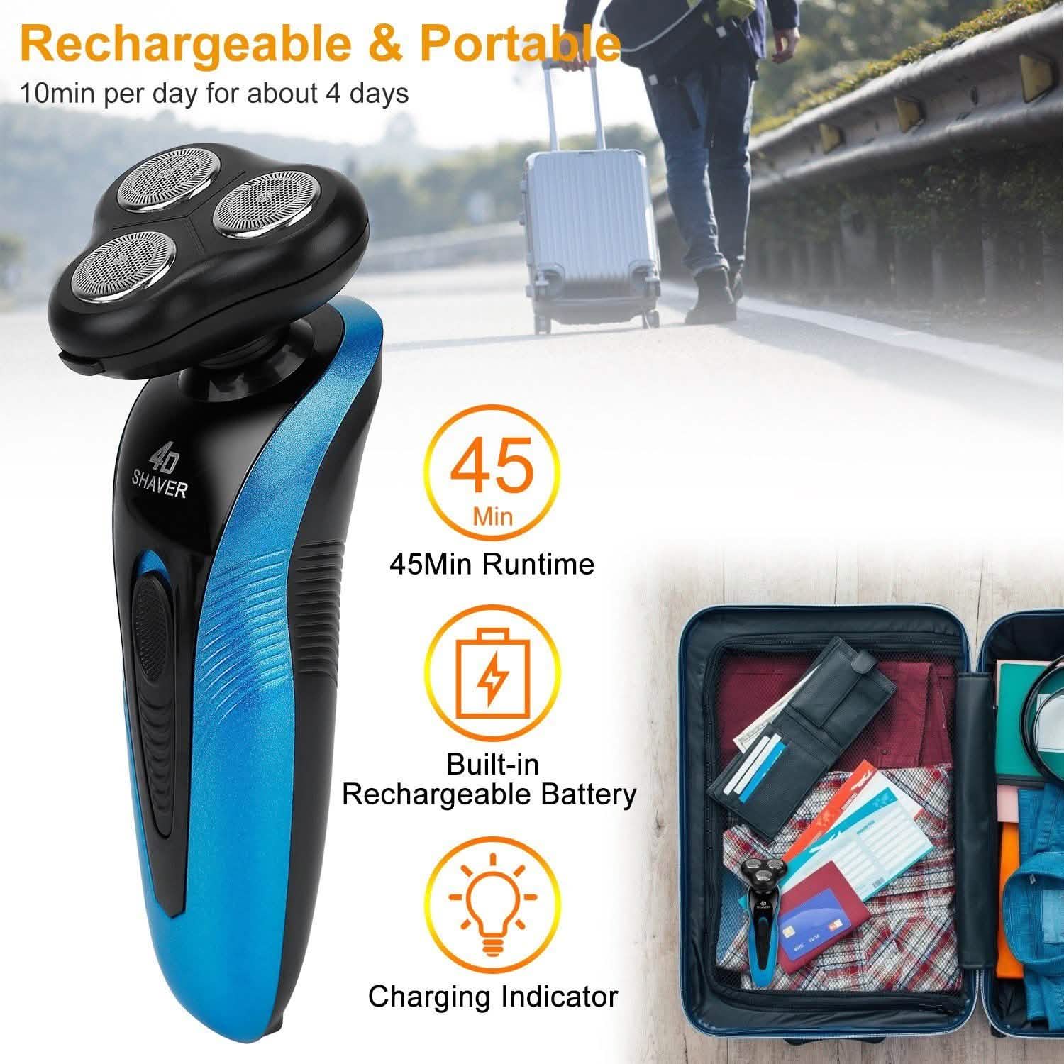 4-in-1 IPX7 Waterproof Beard Trimmer Cordless Razor for Men Men's Grooming - Tophatter Daily Deals