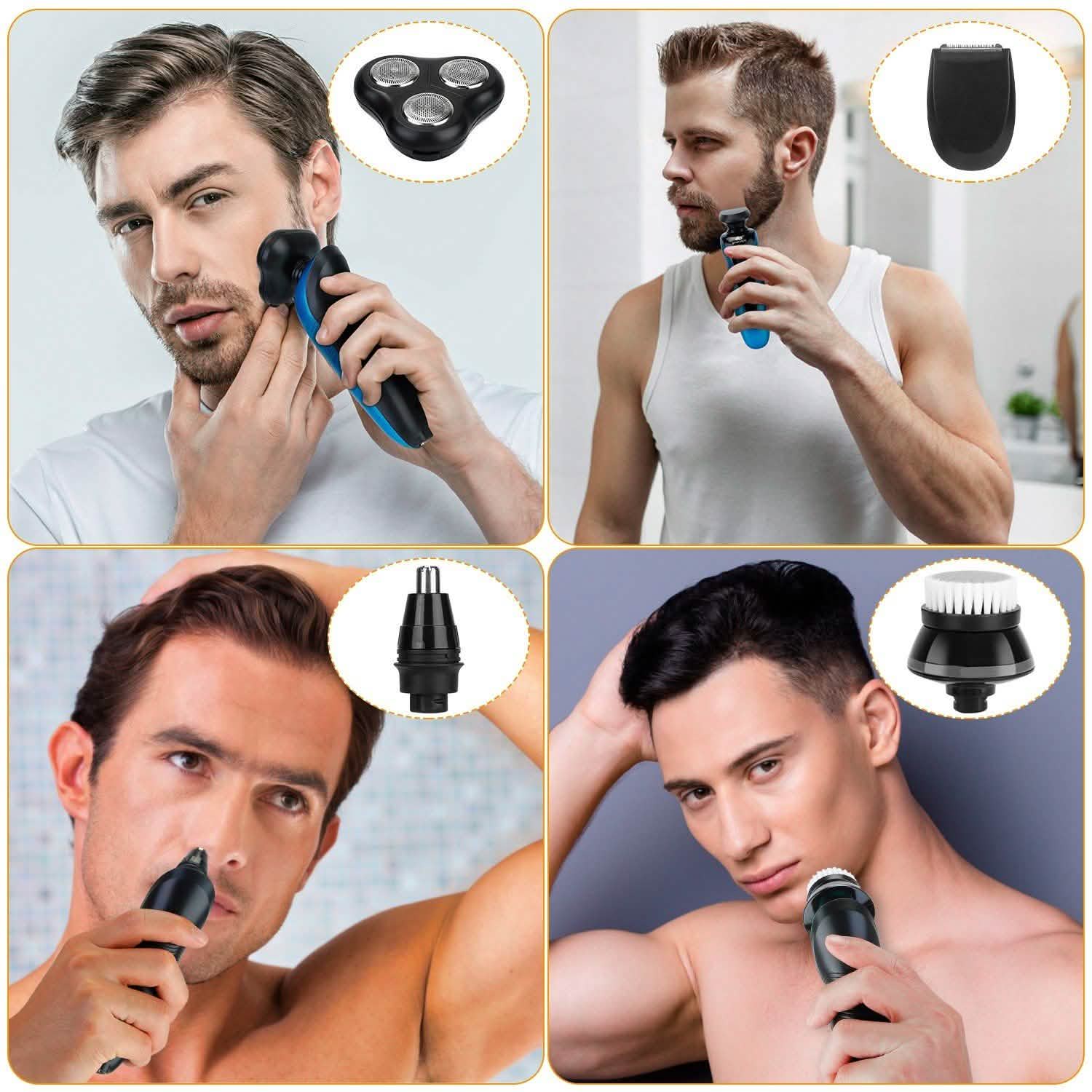 4-in-1 IPX7 Waterproof Beard Trimmer Cordless Razor for Men Men's Grooming - Tophatter Daily Deals