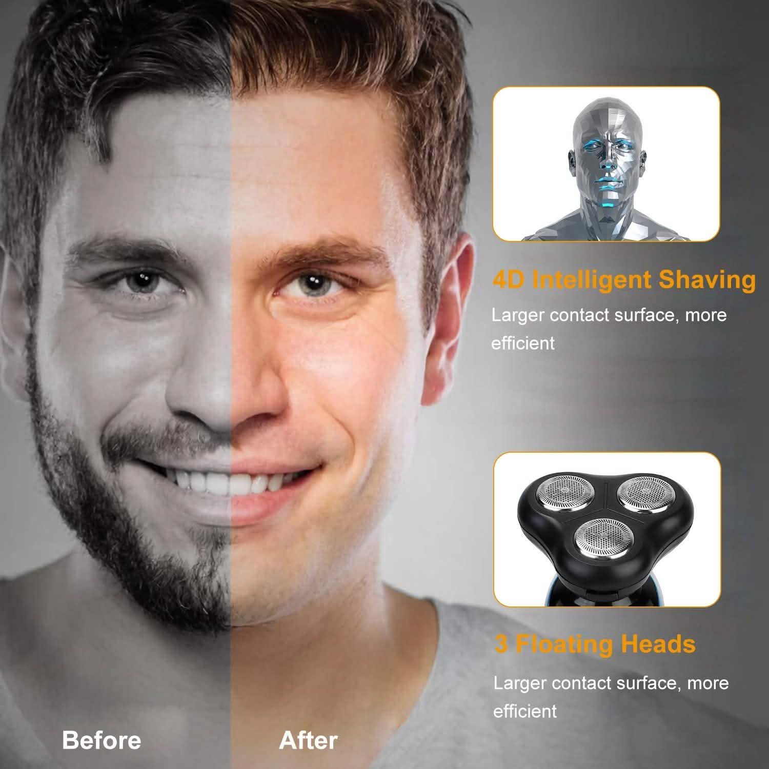 4-in-1 IPX7 Waterproof Beard Trimmer Cordless Razor for Men Men's Grooming - Tophatter Daily Deals
