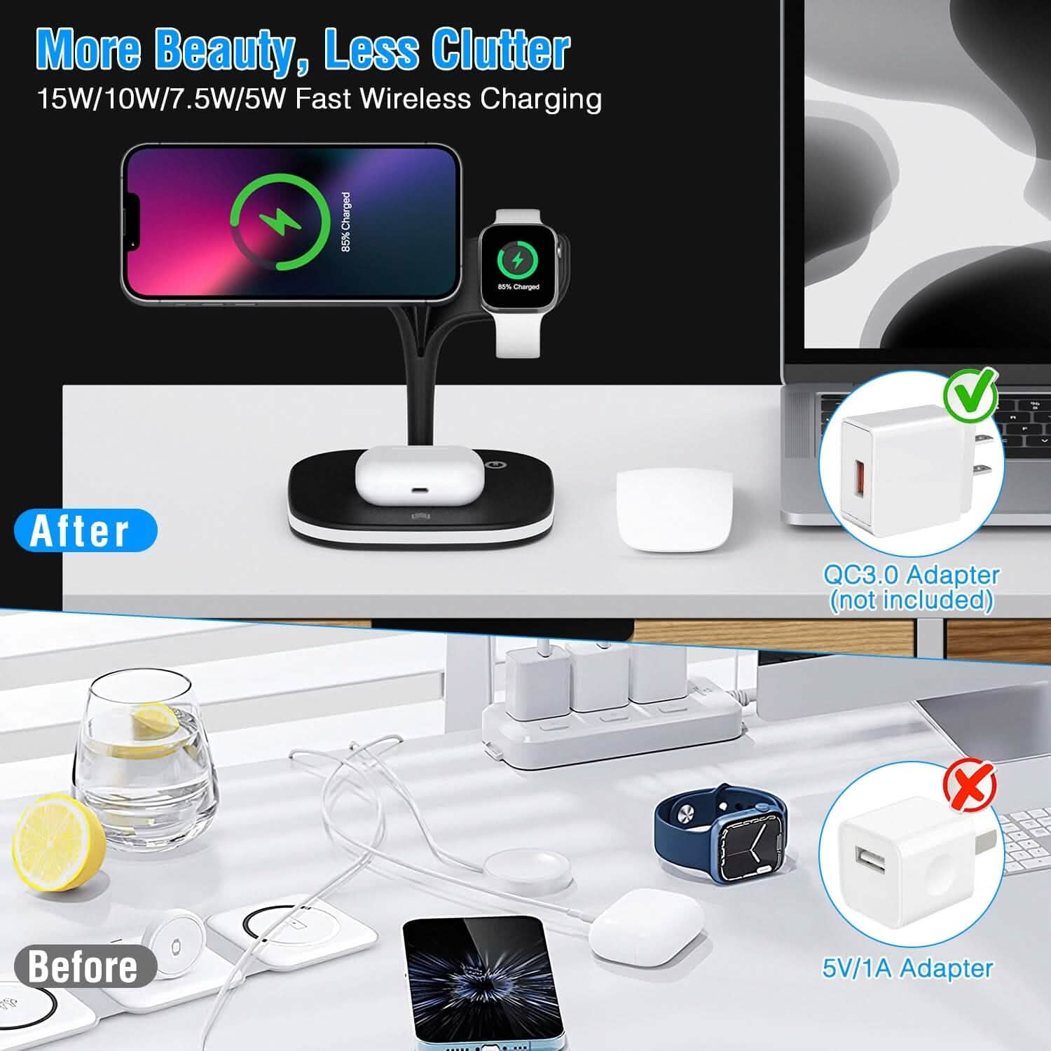 4-in-1 Magnetic Wireless Charging Station Dock Mobile Accessories - Tophatter Daily Deals