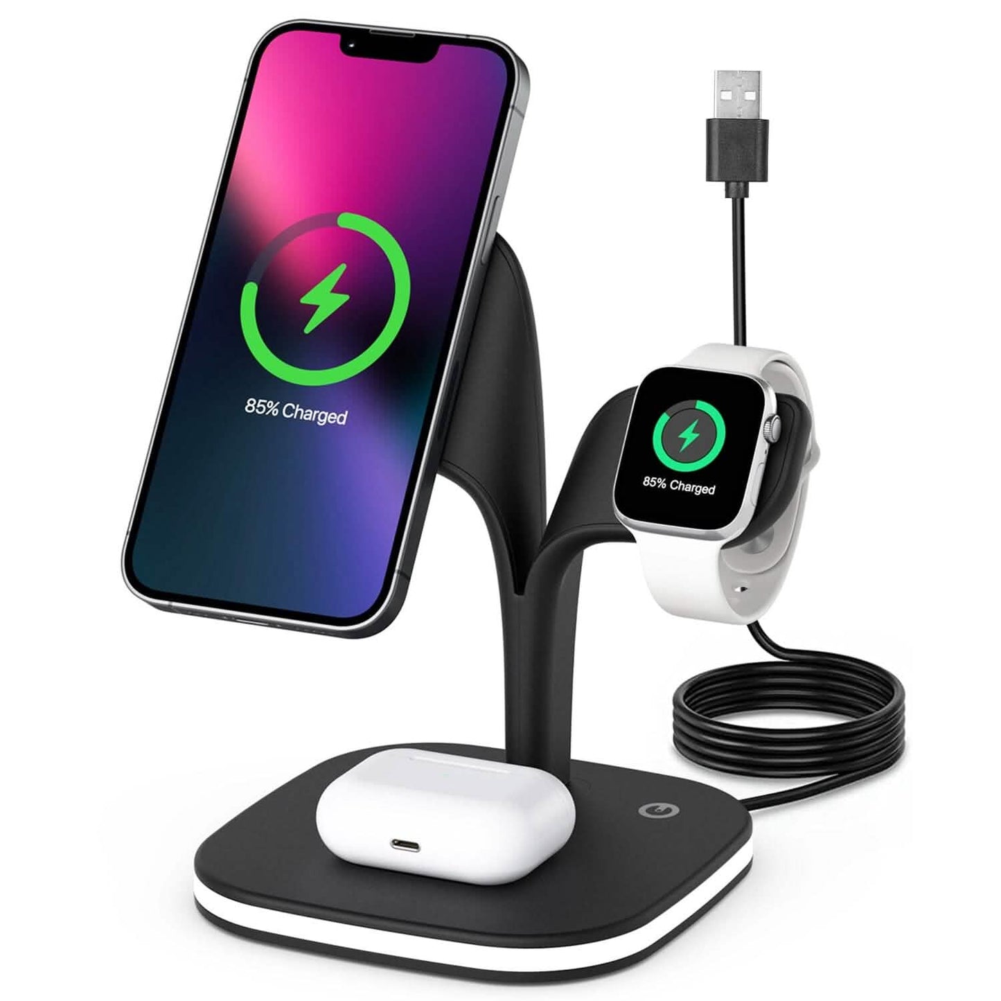 4-in-1 Magnetic Wireless Charging Station Dock Mobile Accessories - Tophatter Daily Deals