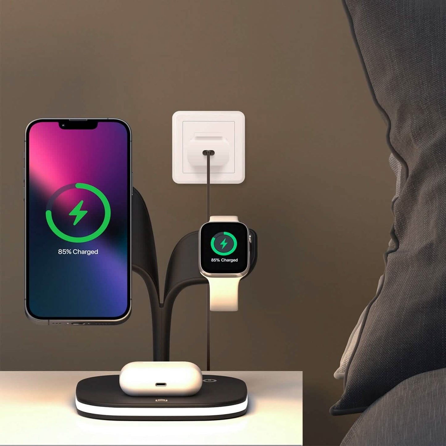 4-in-1 Magnetic Wireless Charging Station Dock Mobile Accessories - Tophatter Daily Deals