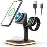 4-in-1 Magnetic Wireless Charging Station Dock Mobile Accessories - Tophatter Daily Deals