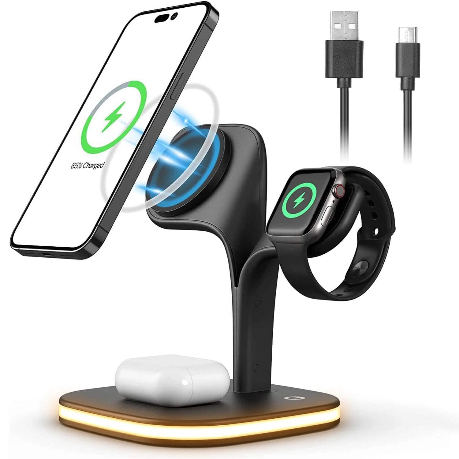 4-in-1 Magnetic Wireless Charging Station Dock Mobile Accessories - Tophatter Daily Deals