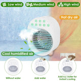 4-in-1 Portable Mini Desktop Water Mist Cooling Air Conditioner Household Appliances - Tophatter Daily Deals