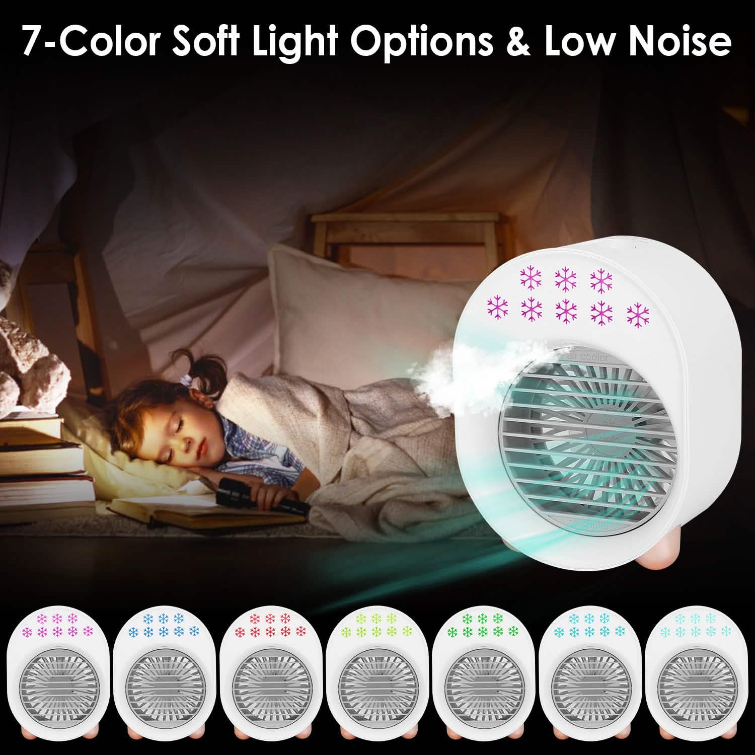 4-in-1 Portable Mini Desktop Water Mist Cooling Air Conditioner Household Appliances - Tophatter Daily Deals