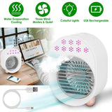 4-in-1 Portable Mini Desktop Water Mist Cooling Air Conditioner Household Appliances - Tophatter Daily Deals