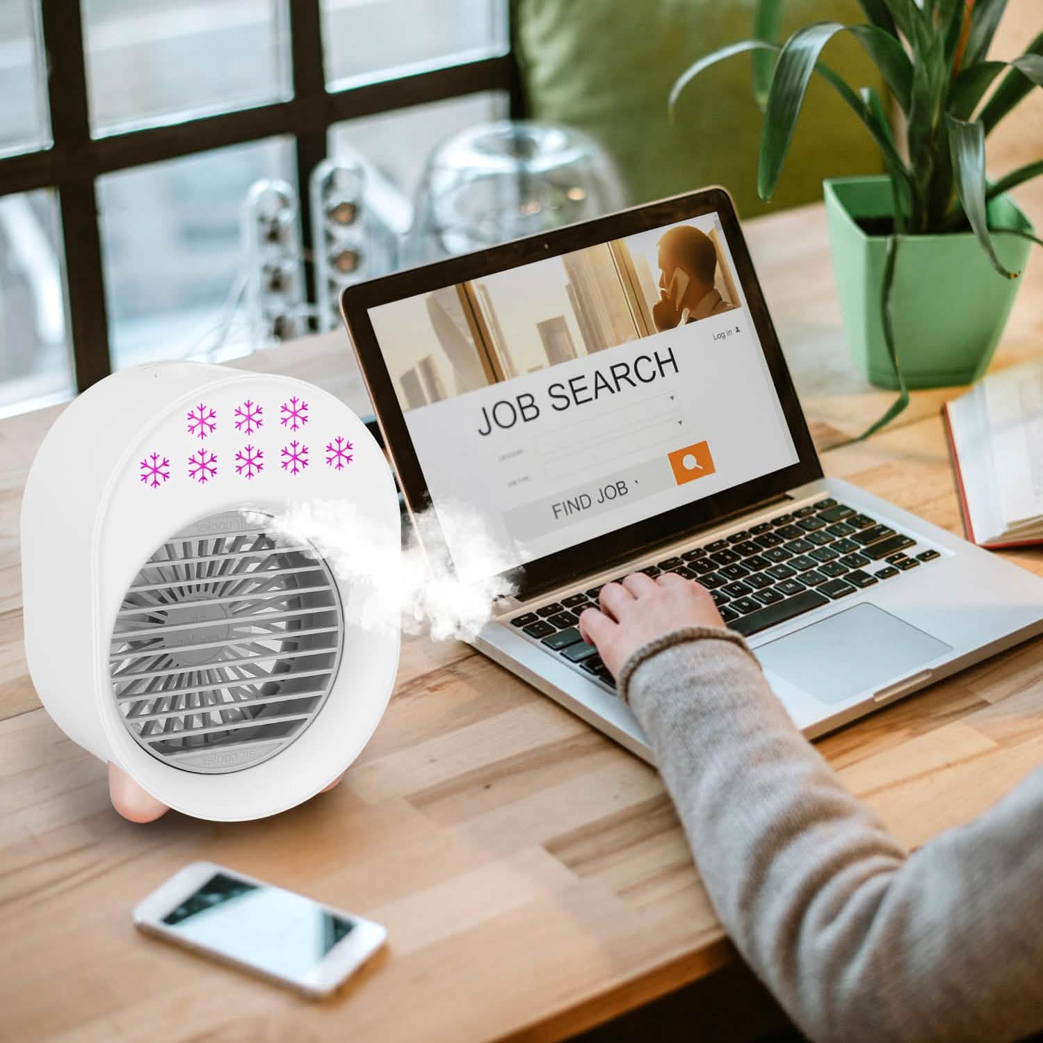 4-in-1 Portable Mini Desktop Water Mist Cooling Air Conditioner Household Appliances - Tophatter Daily Deals