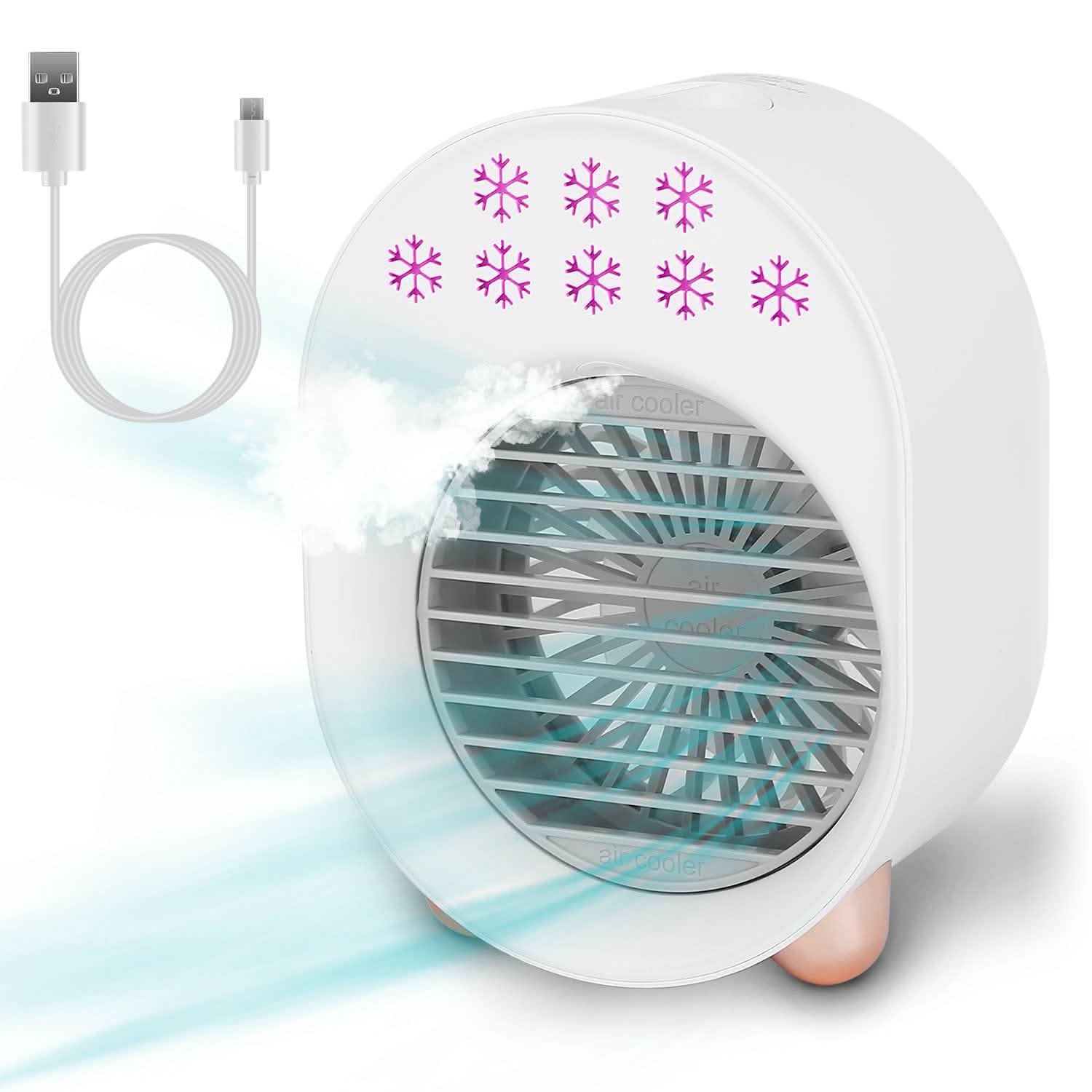 4-in-1 Portable Mini Desktop Water Mist Cooling Air Conditioner Household Appliances - Tophatter Daily Deals