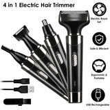 4-in-1 Rechargeable Hair Trimmer Men's Grooming - Tophatter Daily Deals