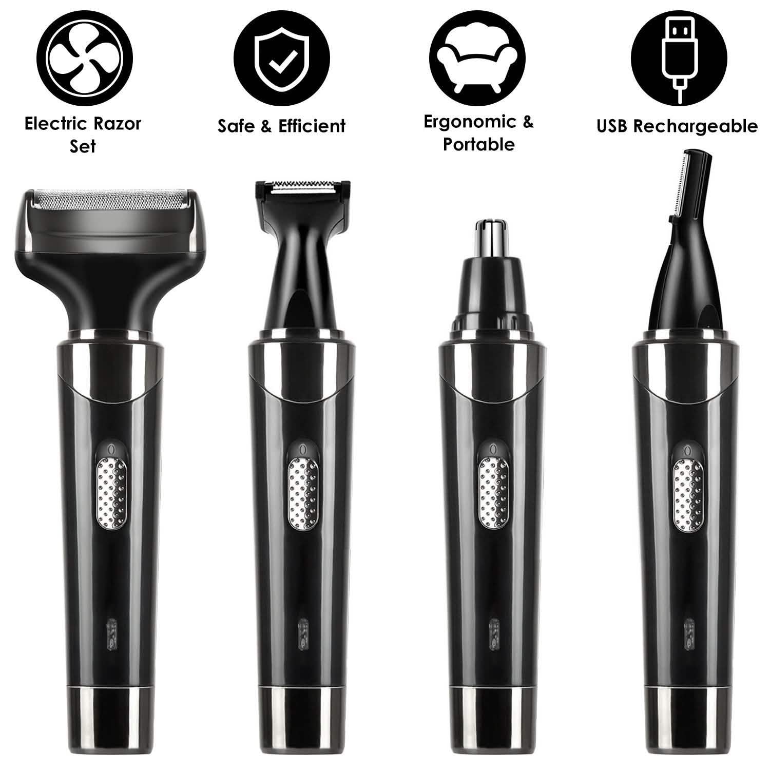4-in-1 Rechargeable Hair Trimmer Men's Grooming - Tophatter Daily Deals
