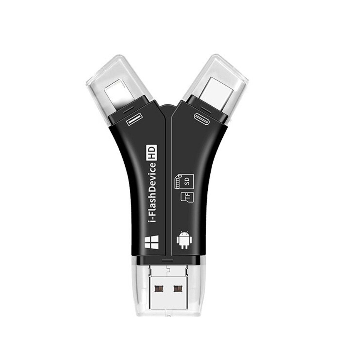 4-in-1 SD Memory Card Reader and Adapter Black Card Reader - Tophatter Daily Deals