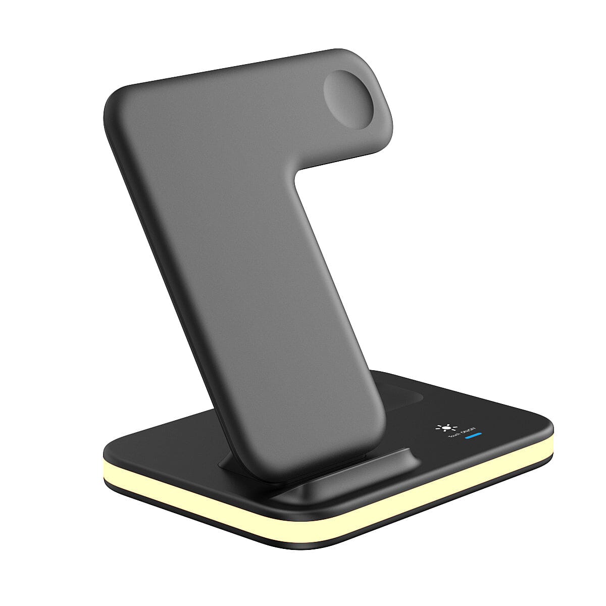 4-in-1 Wireless Charging Stand with Night Light Black Charging Station - Tophatter Daily Deals