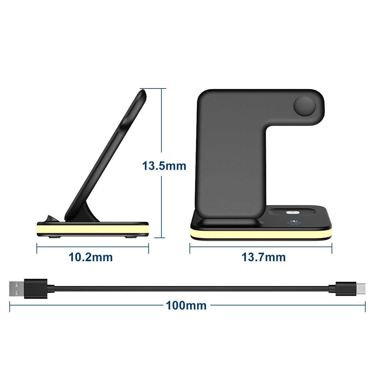 4-in-1 Wireless Charging Stand with Night Light Charging Station - Tophatter Daily Deals