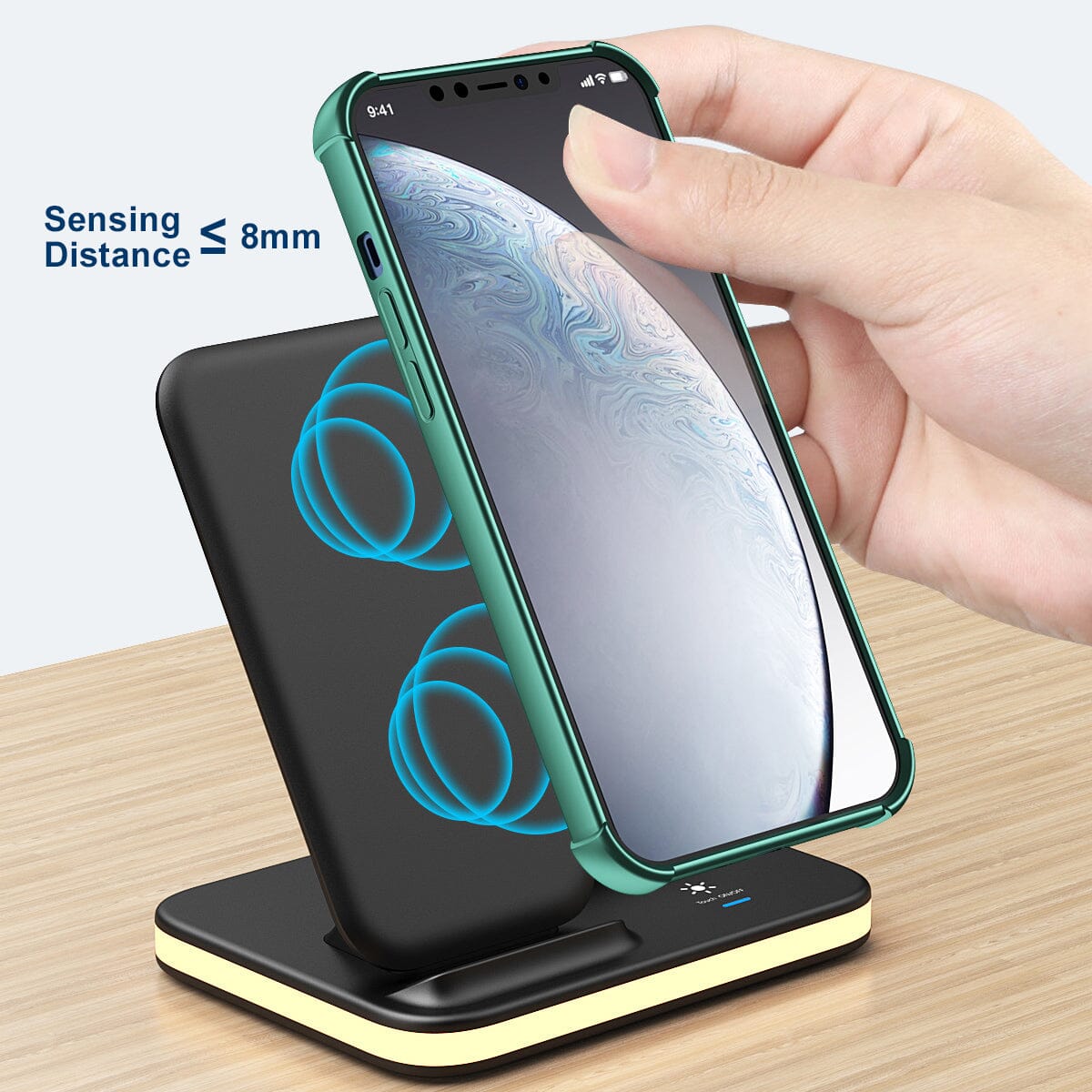 4-in-1 Wireless Charging Stand with Night Light Charging Station - Tophatter Daily Deals