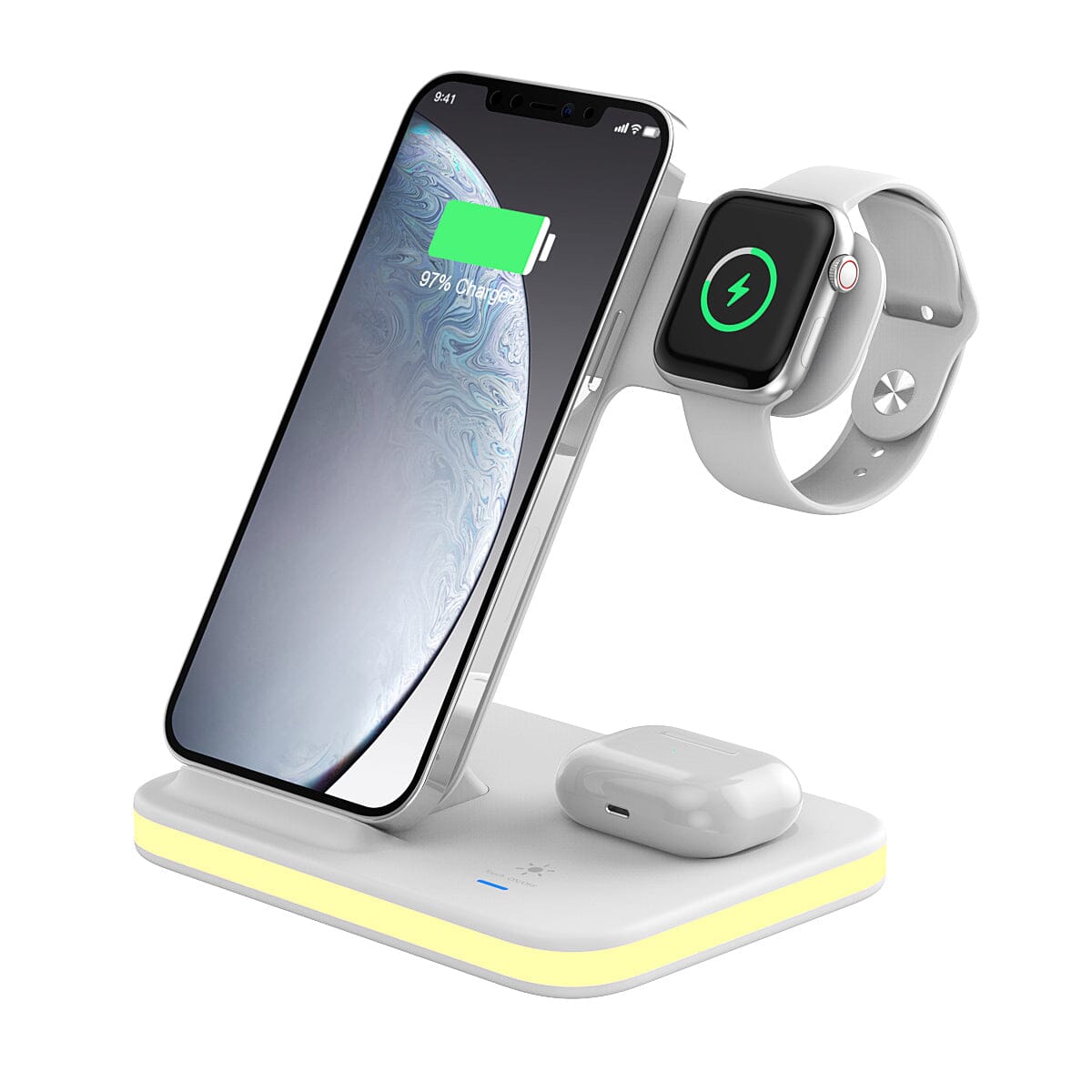 4-in-1 Wireless Charging Stand with Night Light Charging Station - Tophatter Daily Deals