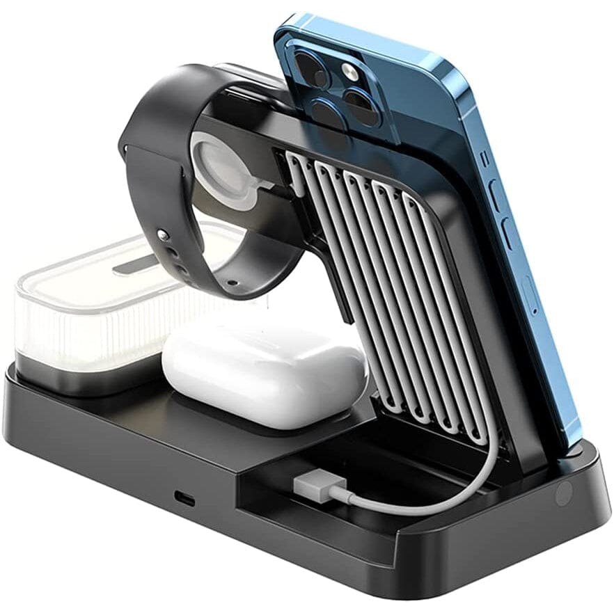 4-in-1 Wireless Charging Station with LED Night Light Charging Station - Tophatter Daily Deals