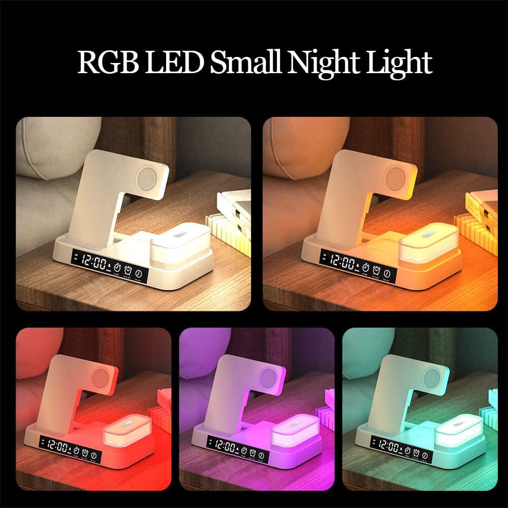 4-in-1 Wireless Charging Station with LED Night Light Charging Station - Tophatter Daily Deals