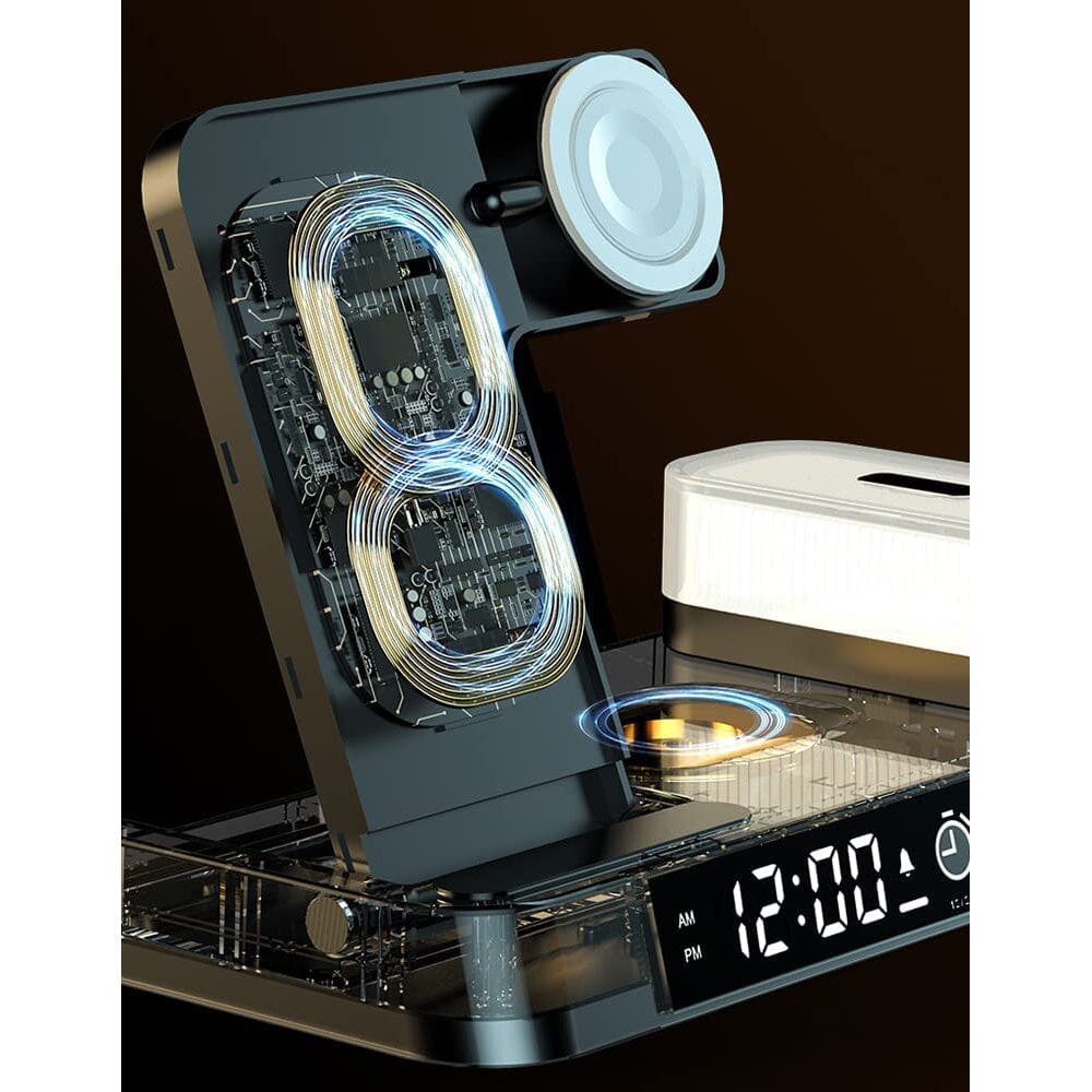 4-in-1 Wireless Charging Station with LED Night Light Charging Station - Tophatter Daily Deals