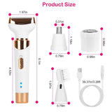 4-in-1 Women Electric Hair Shaver USB Rechargeable Beauty & Personal Care - Tophatter Daily Deals
