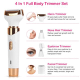 4-in-1 Women Electric Hair Shaver USB Rechargeable Beauty & Personal Care - Tophatter Daily Deals