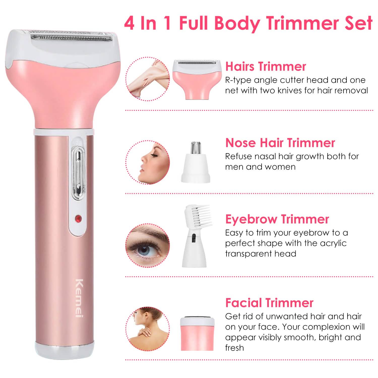 4-in-1 Women Electric Shaver Beauty & Personal Care - Tophatter Daily Deals