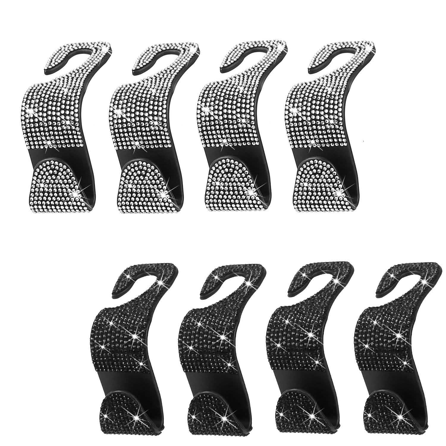 4-Pack: Car Headrest Hooks Bling Rhinestones Back Seat Organizer Hanger Holder Automotive - Tophatter Daily Deals