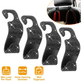 4-Pack: Car Headrest Hooks Bling Rhinestones Back Seat Organizer Hanger Holder Automotive - Tophatter Daily Deals