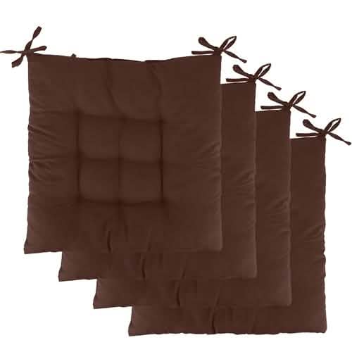 4-Pack: Chair Cushion Pads Pillow Brown Furniture & Decor - Tophatter Daily Deals
