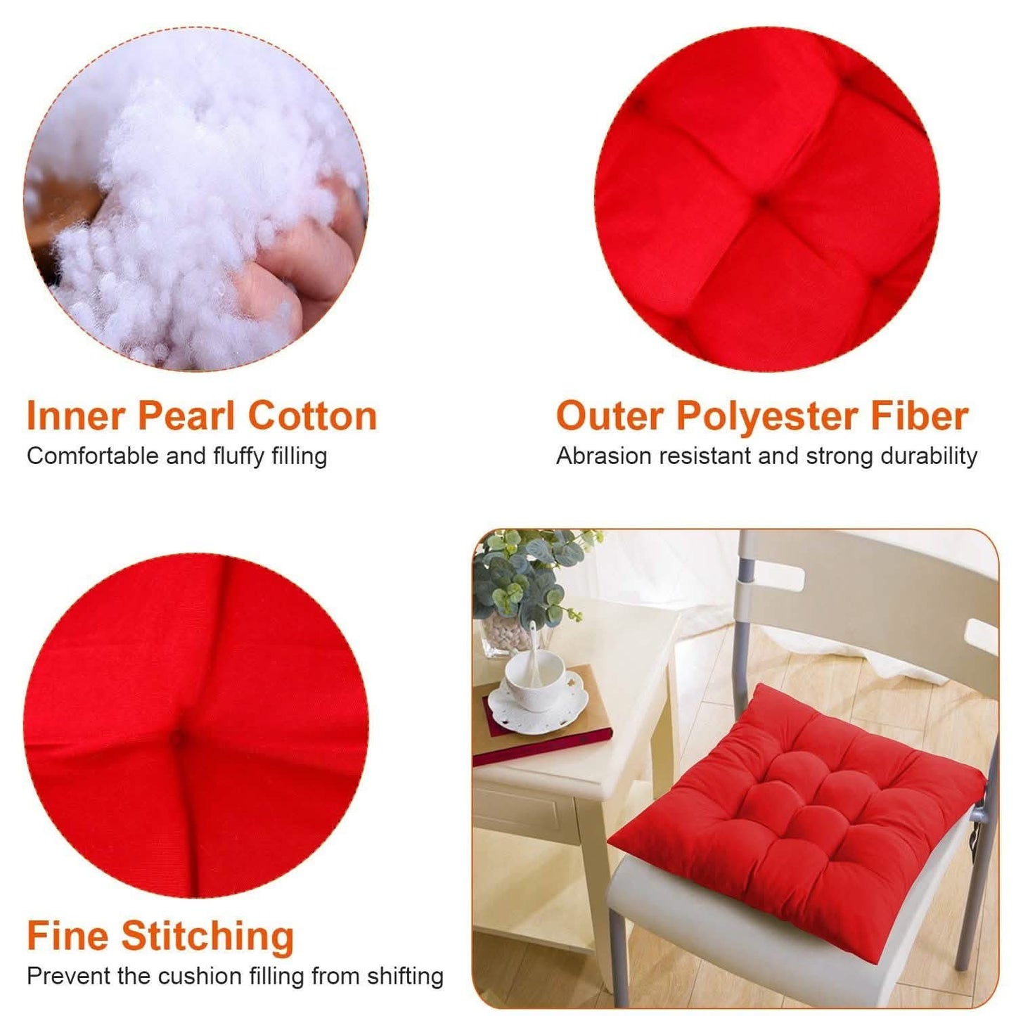 4-Pack: Chair Cushion Pads Pillow Furniture & Decor - Tophatter Daily Deals