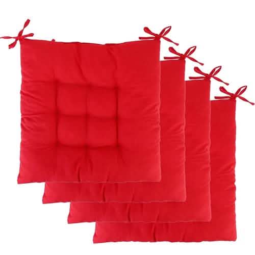 4-Pack: Chair Cushion Pads Pillow Red Furniture & Decor - Tophatter Daily Deals