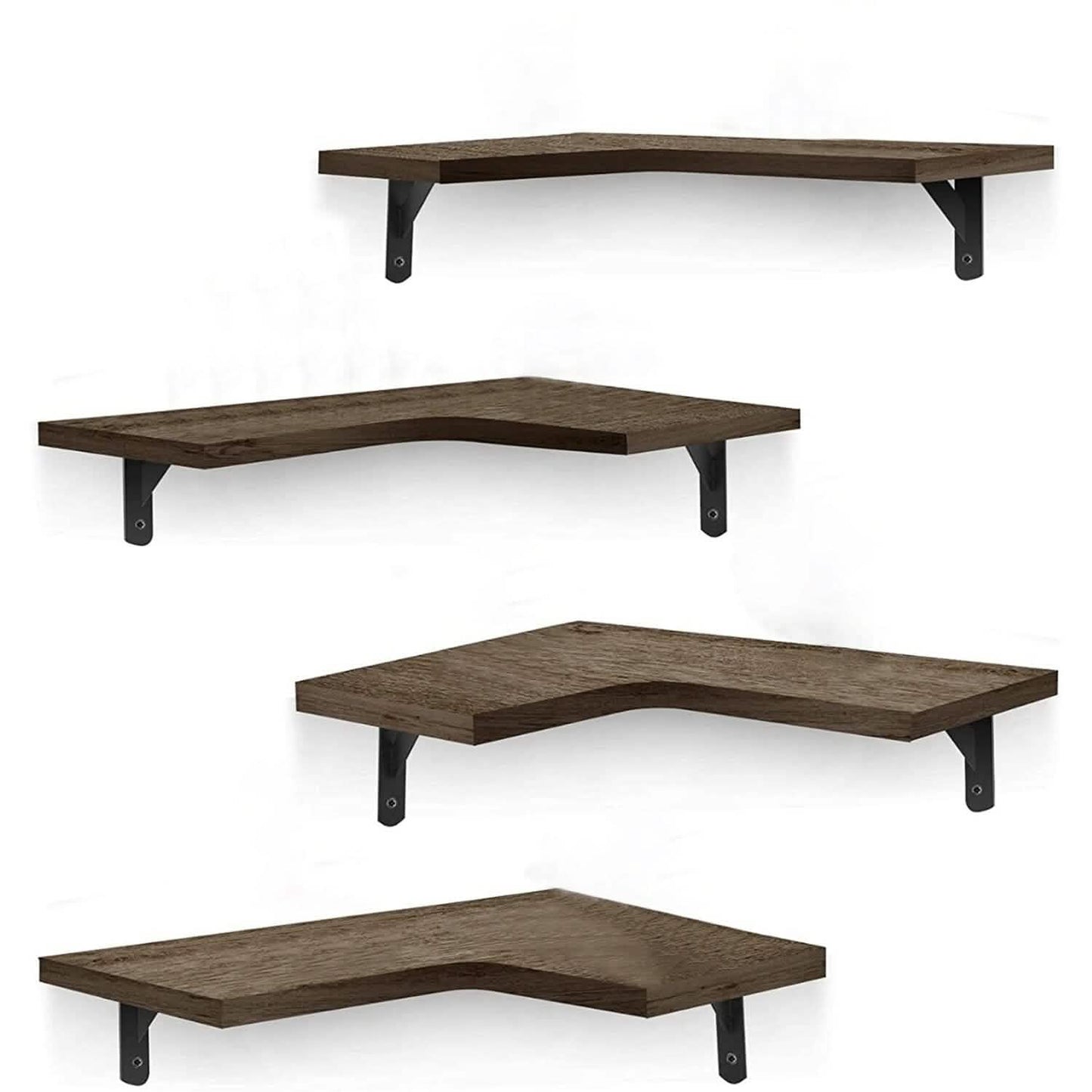 4-Pack: Corner Floating Shelf Wall Mount Display Storage Storage & Organization - Tophatter Daily Deals
