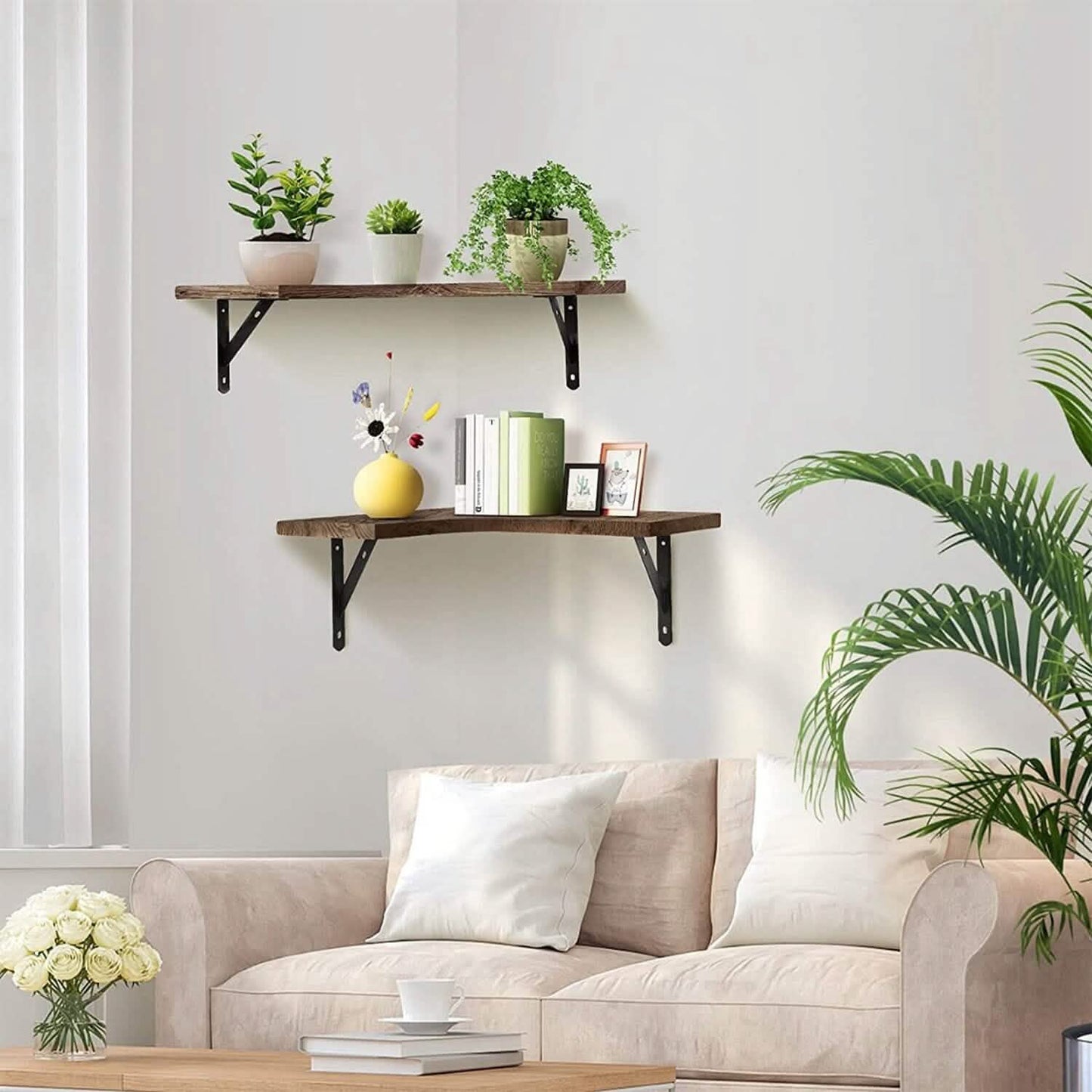 4-Pack: Corner Floating Shelf Wall Mount Display Storage Storage & Organization - Tophatter Daily Deals