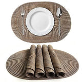 4-Pack: Cotton Oval Dining Mat Brown Wine & Dining - Tophatter Daily Deals