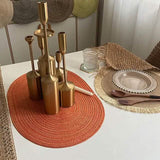 4-Pack: Cotton Oval Dining Mat Wine & Dining - Tophatter Daily Deals
