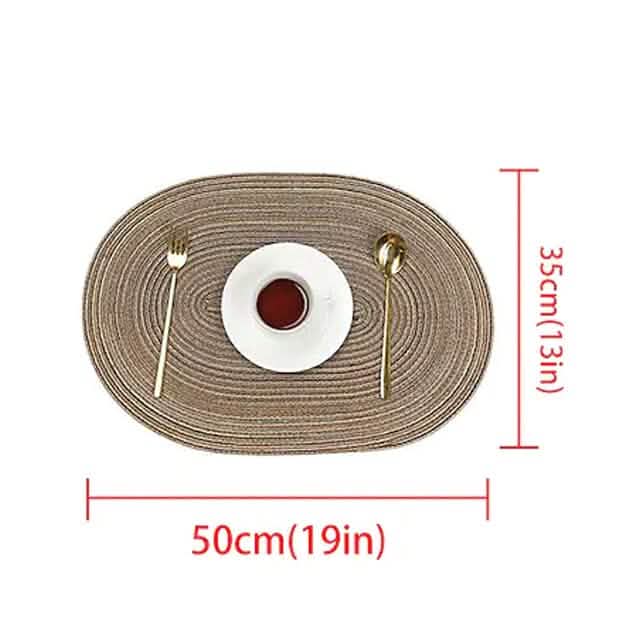 4-Pack: Cotton Oval Dining Mat Wine & Dining - Tophatter Daily Deals