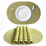 4-Pack: Cotton Oval Dining Mat Green Wine & Dining - Tophatter Daily Deals