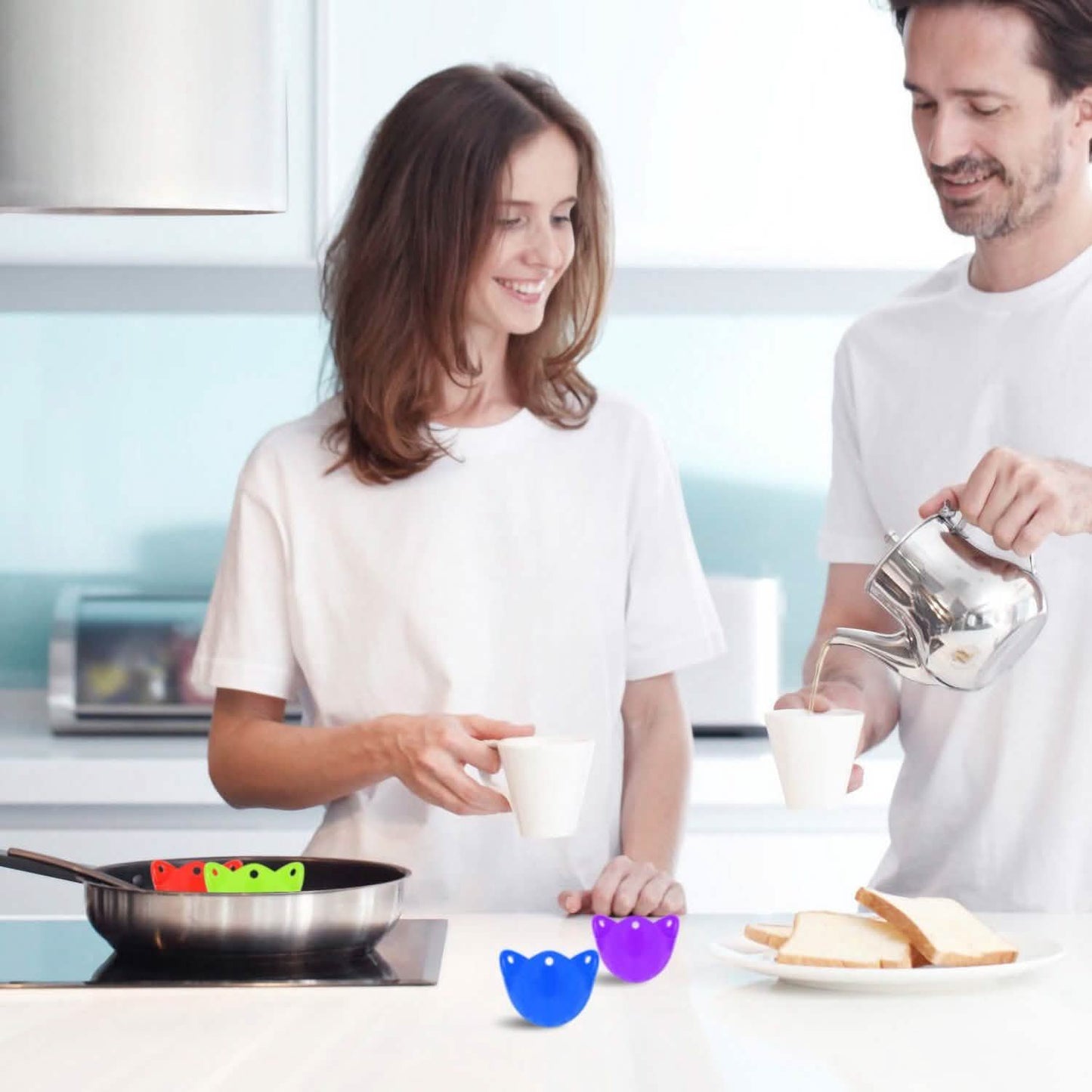 4-Pack: Egg Poachers Silicon Egg Cups Kitchen Tools & Gadgets - Tophatter Daily Deals