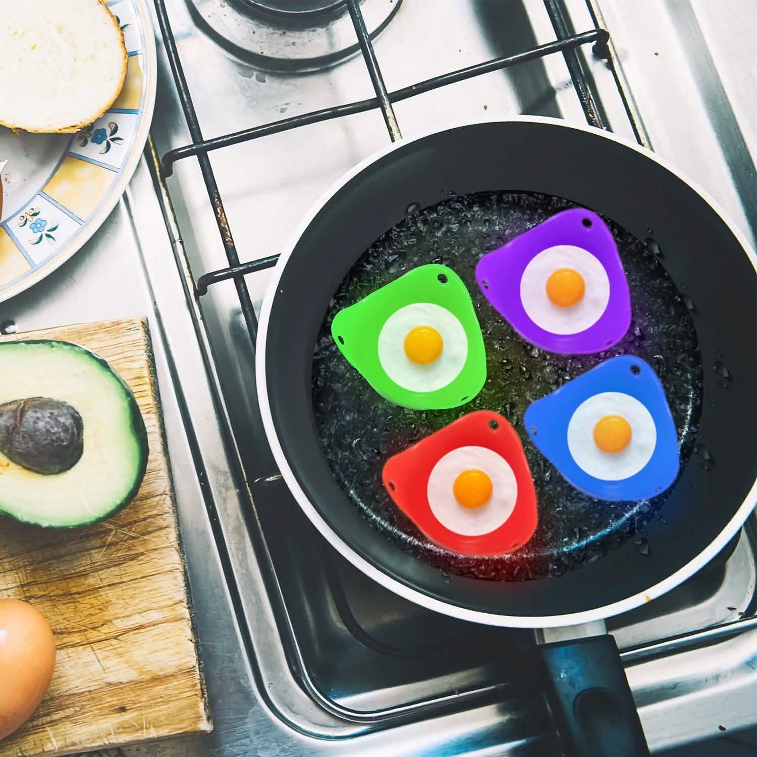 4-Pack: Egg Poachers Silicon Egg Cups Kitchen Tools & Gadgets - Tophatter Daily Deals