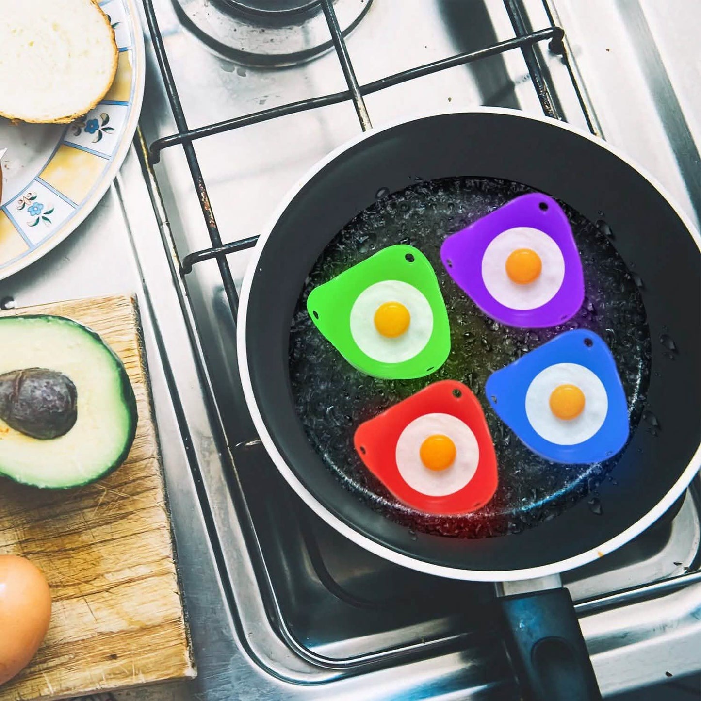 4-Pack: Egg Poachers Silicon Egg Cups Kitchen Tools & Gadgets - Tophatter Daily Deals