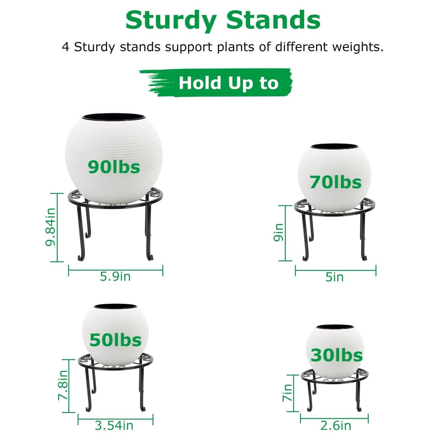 4-Pack: Iron Plotted Plant Stands Garden & Patio - Tophatter Daily Deals