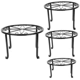 4-Pack: Iron Plotted Plant Stands Garden & Patio - Tophatter Daily Deals