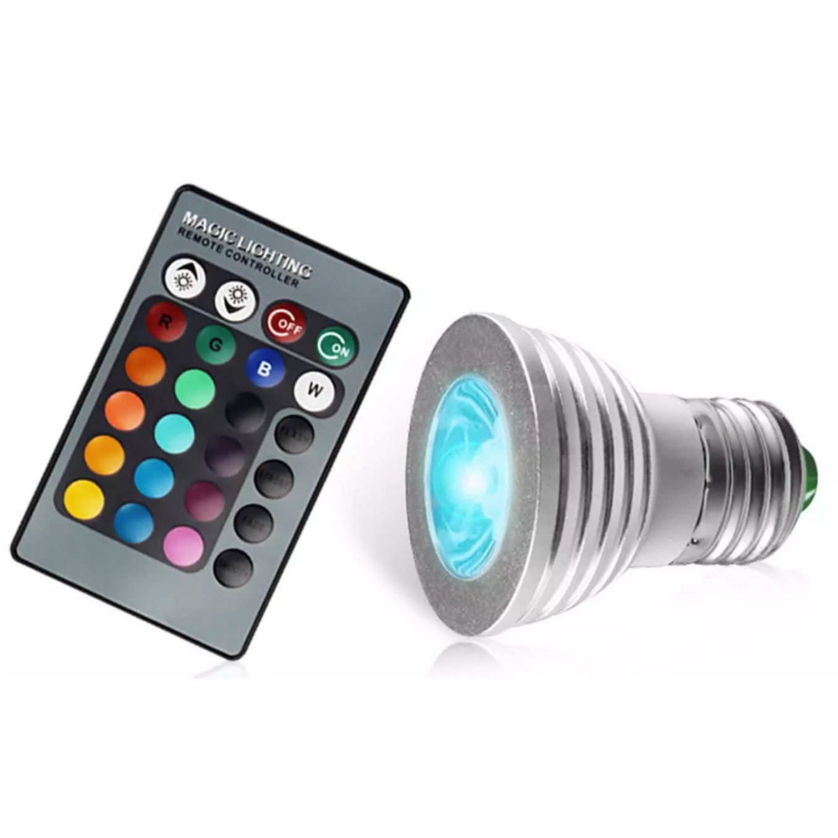 4-Pack: Magic Light LED Light Bulb (E27 3W) with Remote - 16 Colors Indoor Lighting - Tophatter Daily Deals